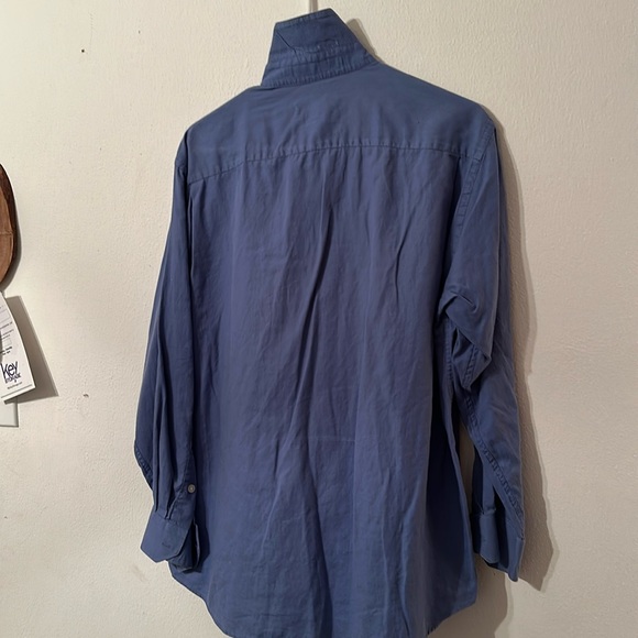 Donna Karan signature cotton button down shirt blue size 16 32/33 - Picture 2 of 3